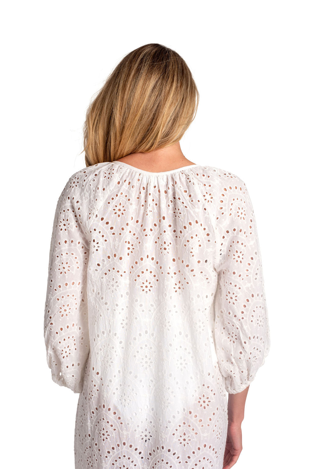 St. Barth Beach Coverup - White Organic Cotton Lace
